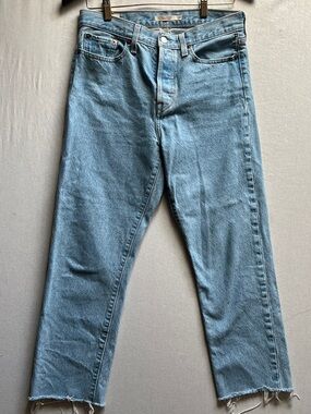 Levi's Wedgie Straight Button-fly raw hem Jeans - Size 29